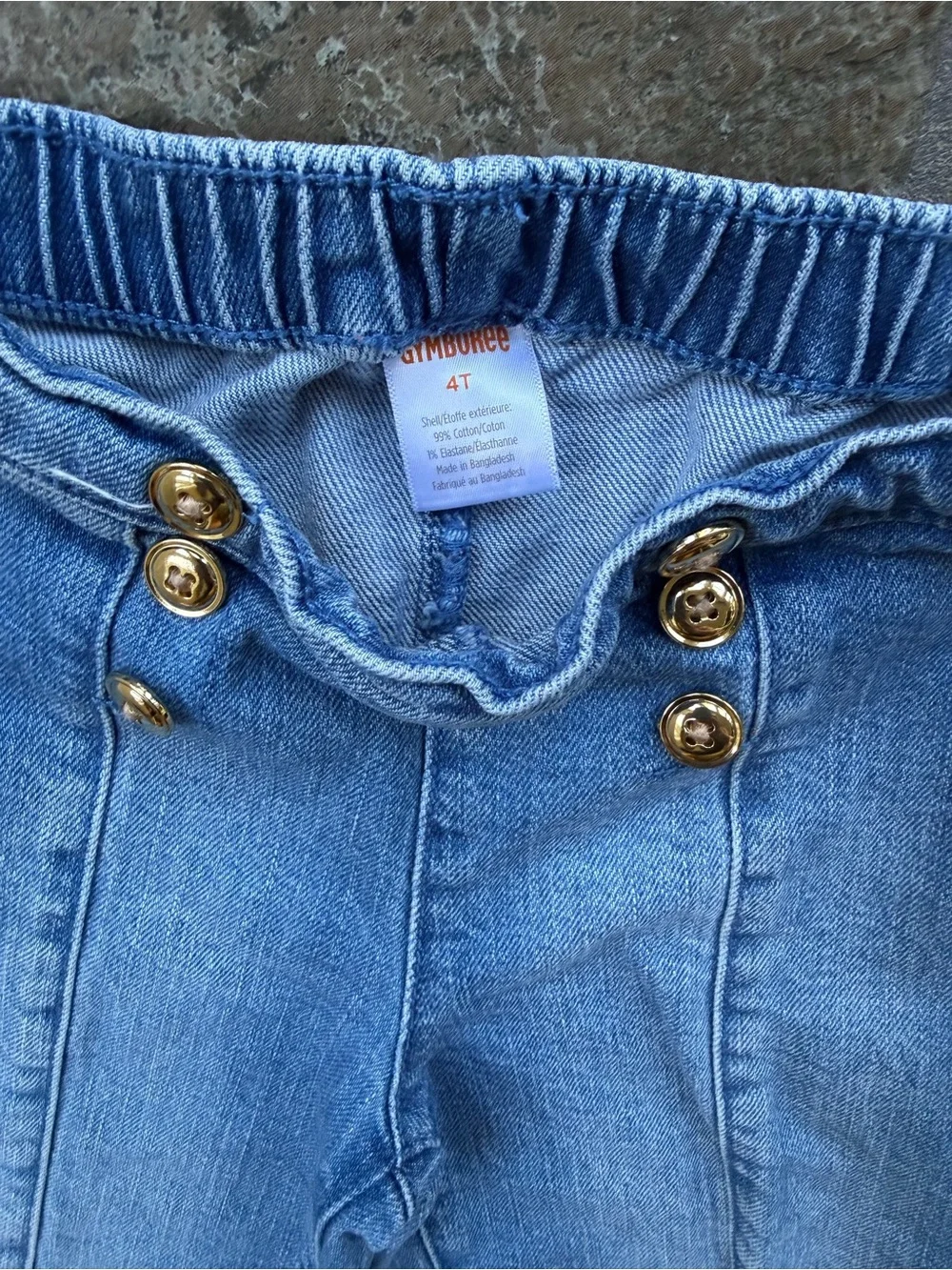 Gymboree Girls Denim Sailor Pants Coastal Cutie Light Wash Size 4T